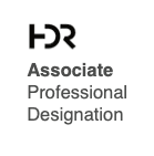 HDR Associate Professional Designation badge